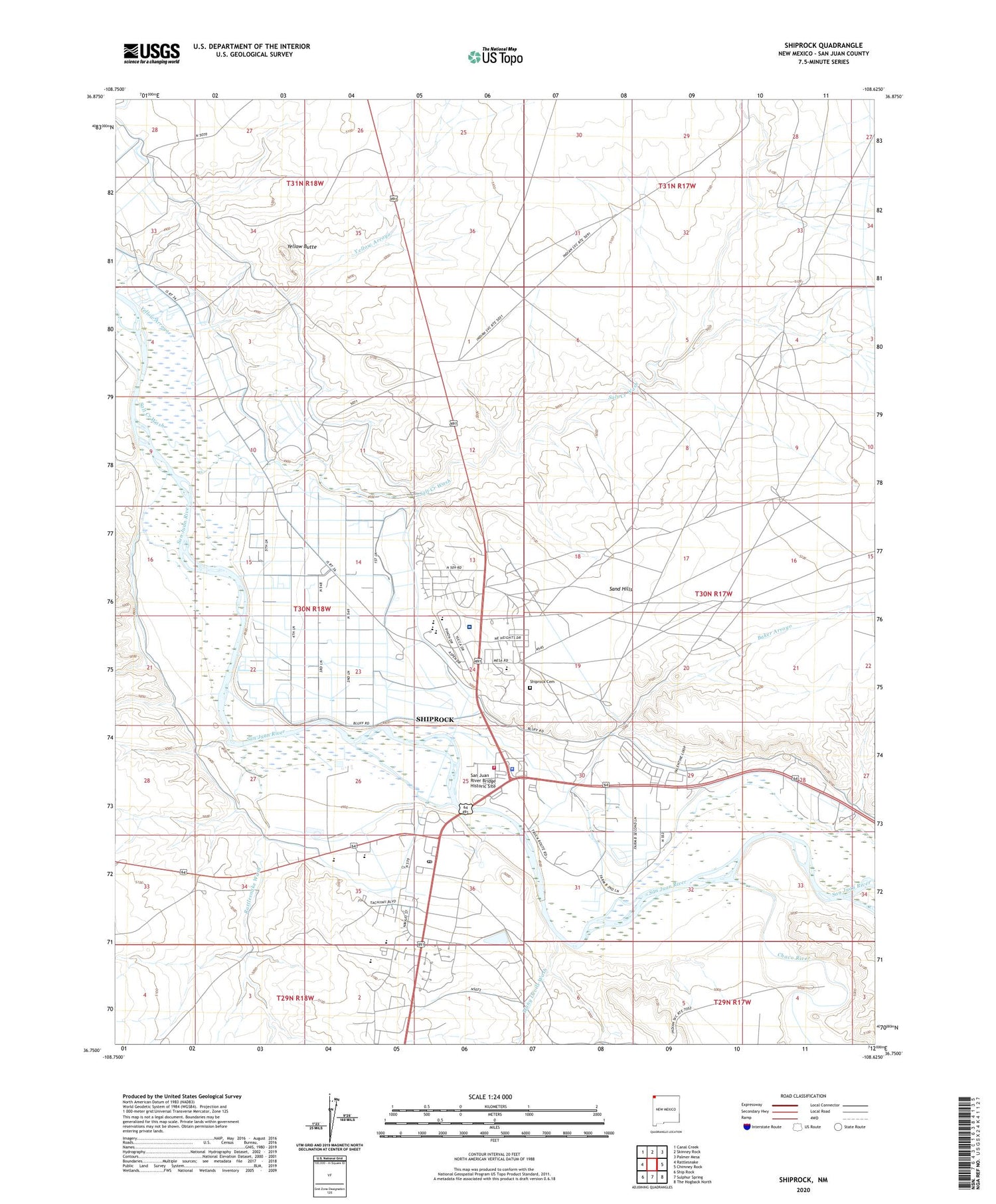 Shiprock New Mexico US Topo Map Image