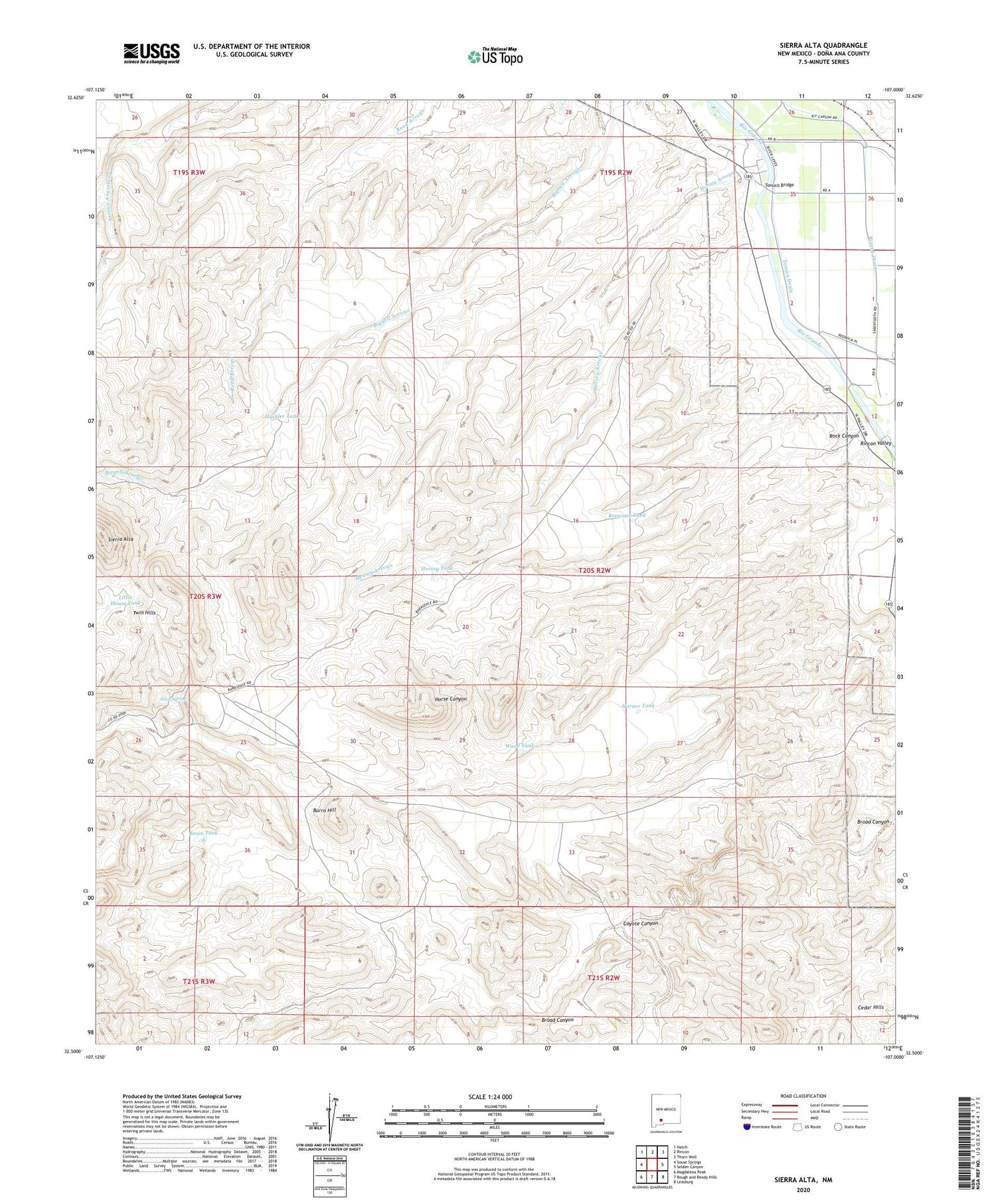 Sierra Alta New Mexico US Topo Map Image