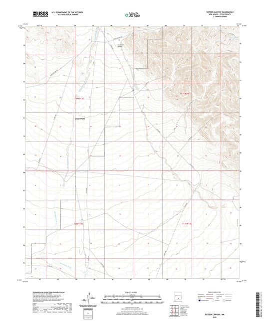 Sixteen Canyon New Mexico US Topo Map Image