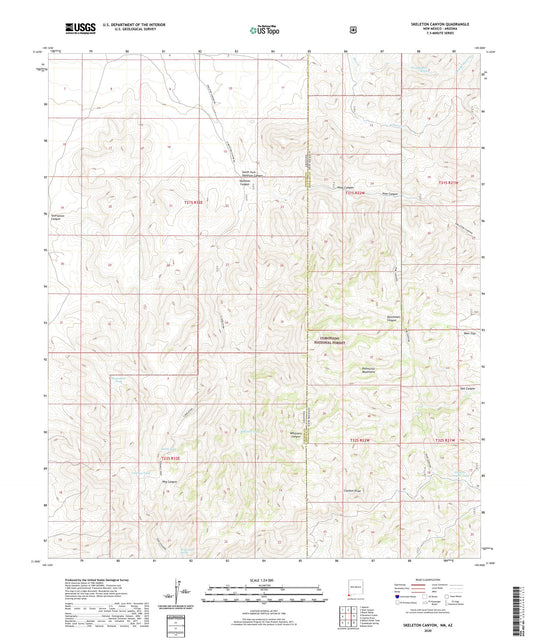 Skeleton Canyon New Mexico US Topo Map Image