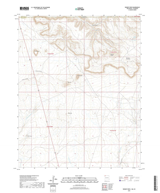 Skinney Rock New Mexico US Topo Map Image