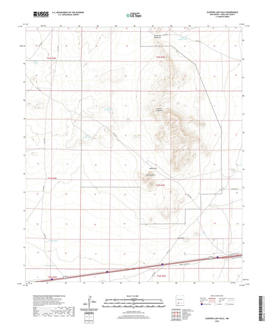 Sleeping Lady Hills New Mexico US Topo Map Image