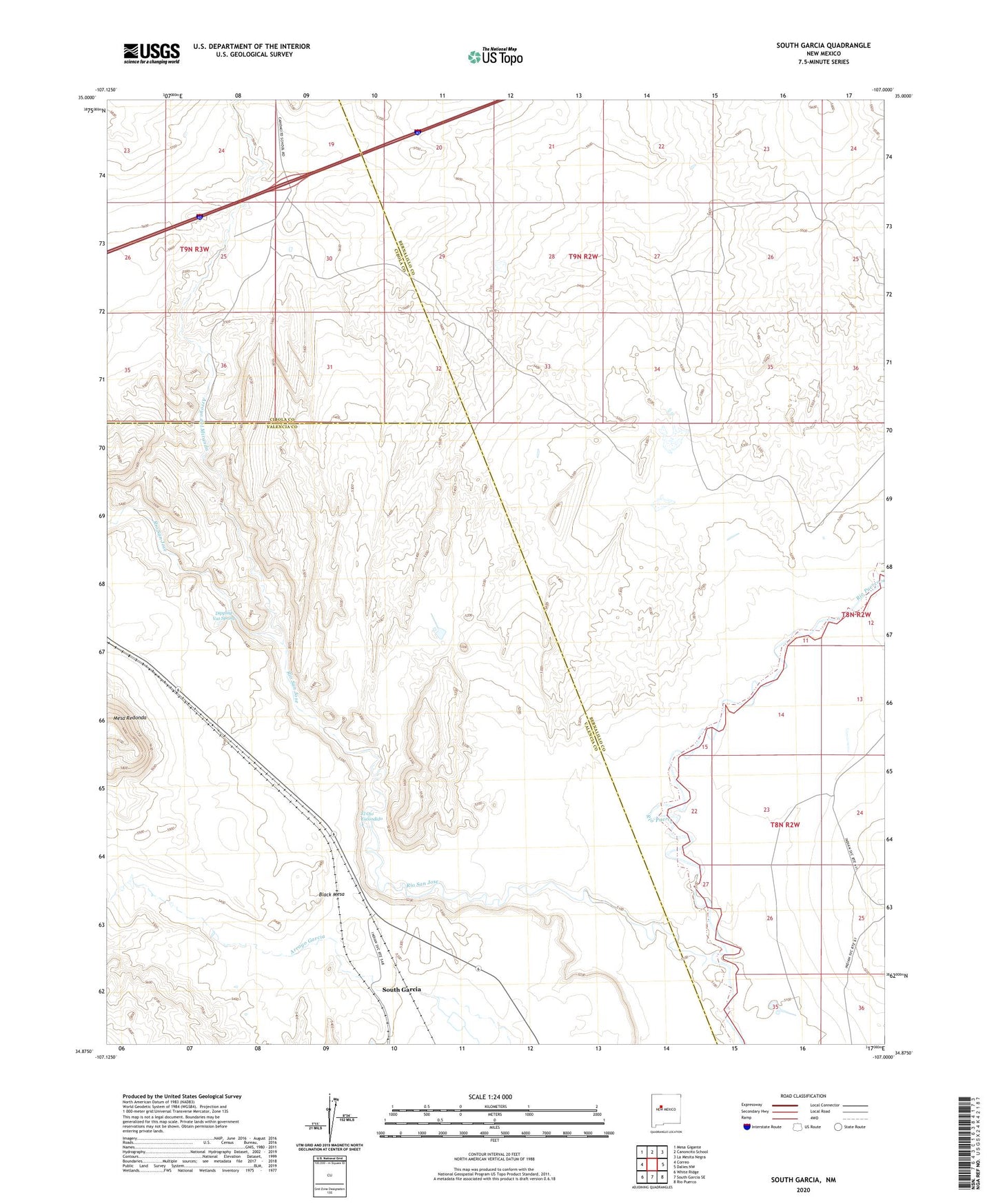 South Garcia New Mexico US Topo Map Image