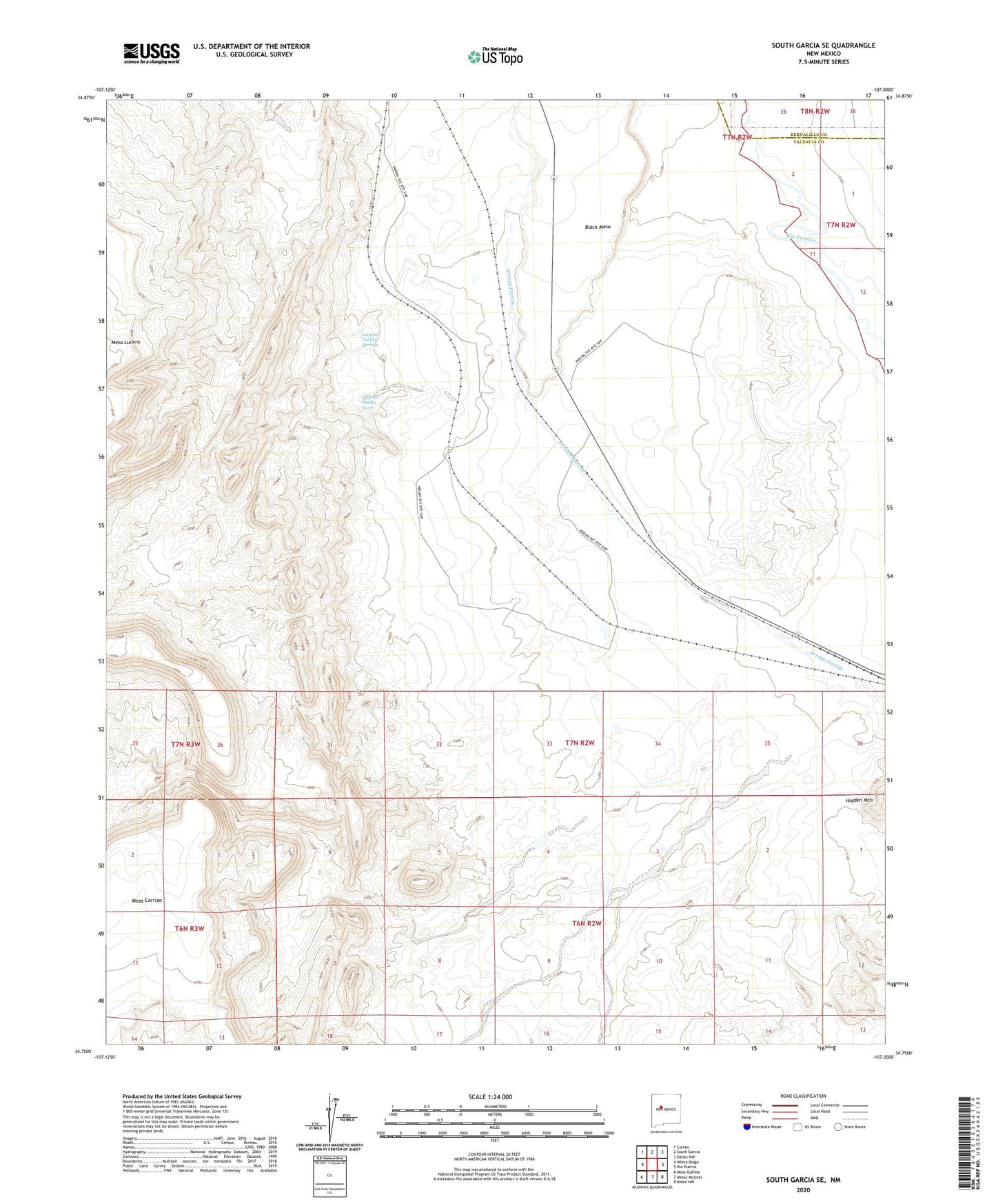 South Garcia SE New Mexico US Topo Map Image