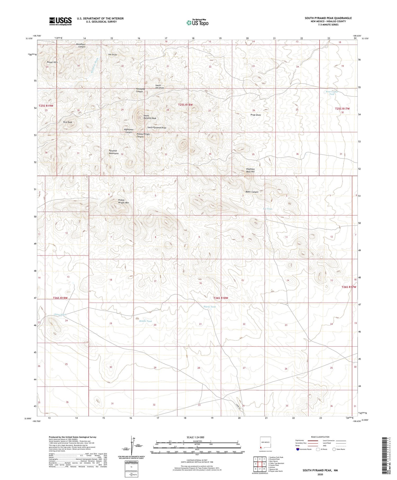 South Pyramid Peak New Mexico US Topo Map Image