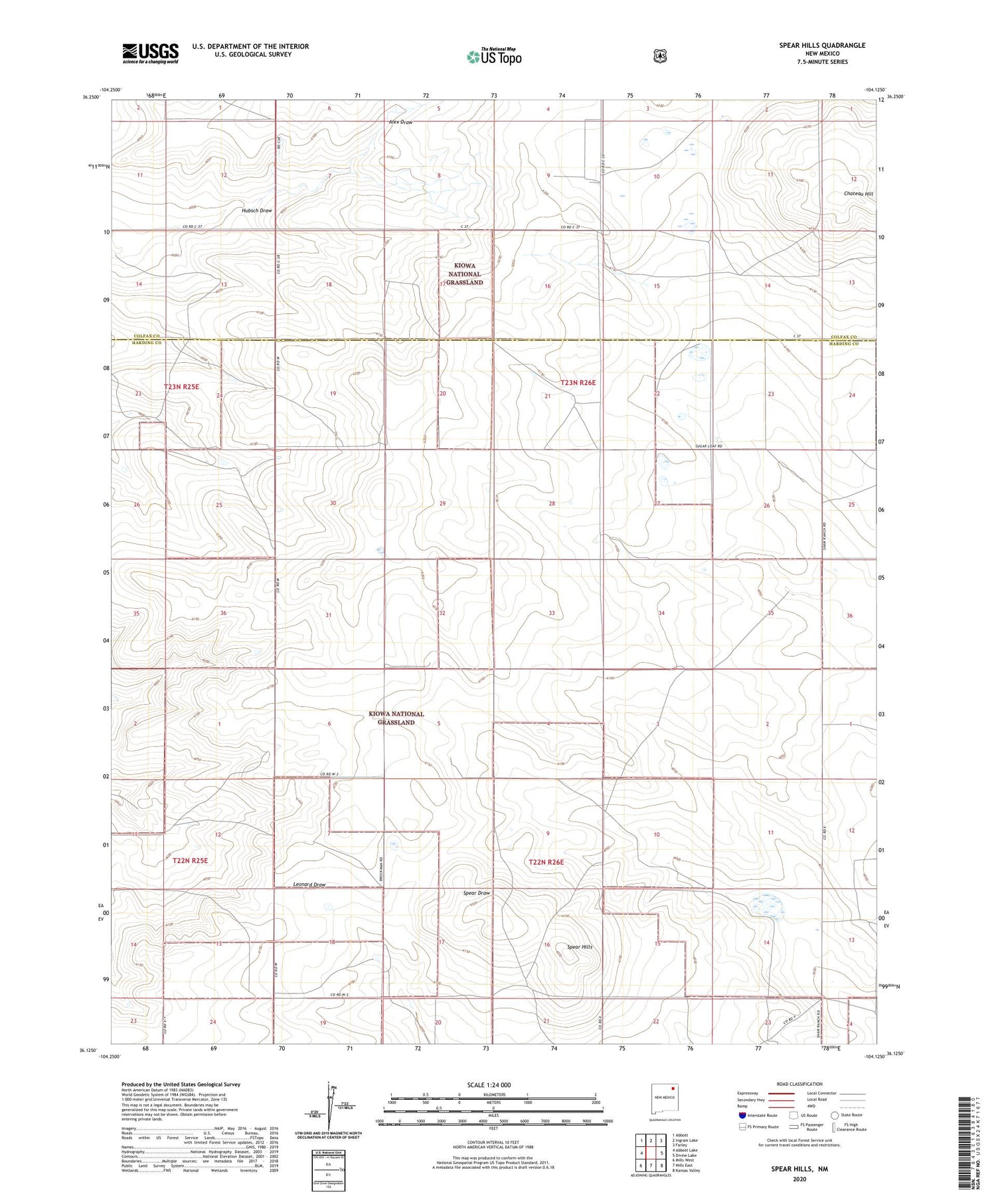 Spear Hills New Mexico US Topo Map Image