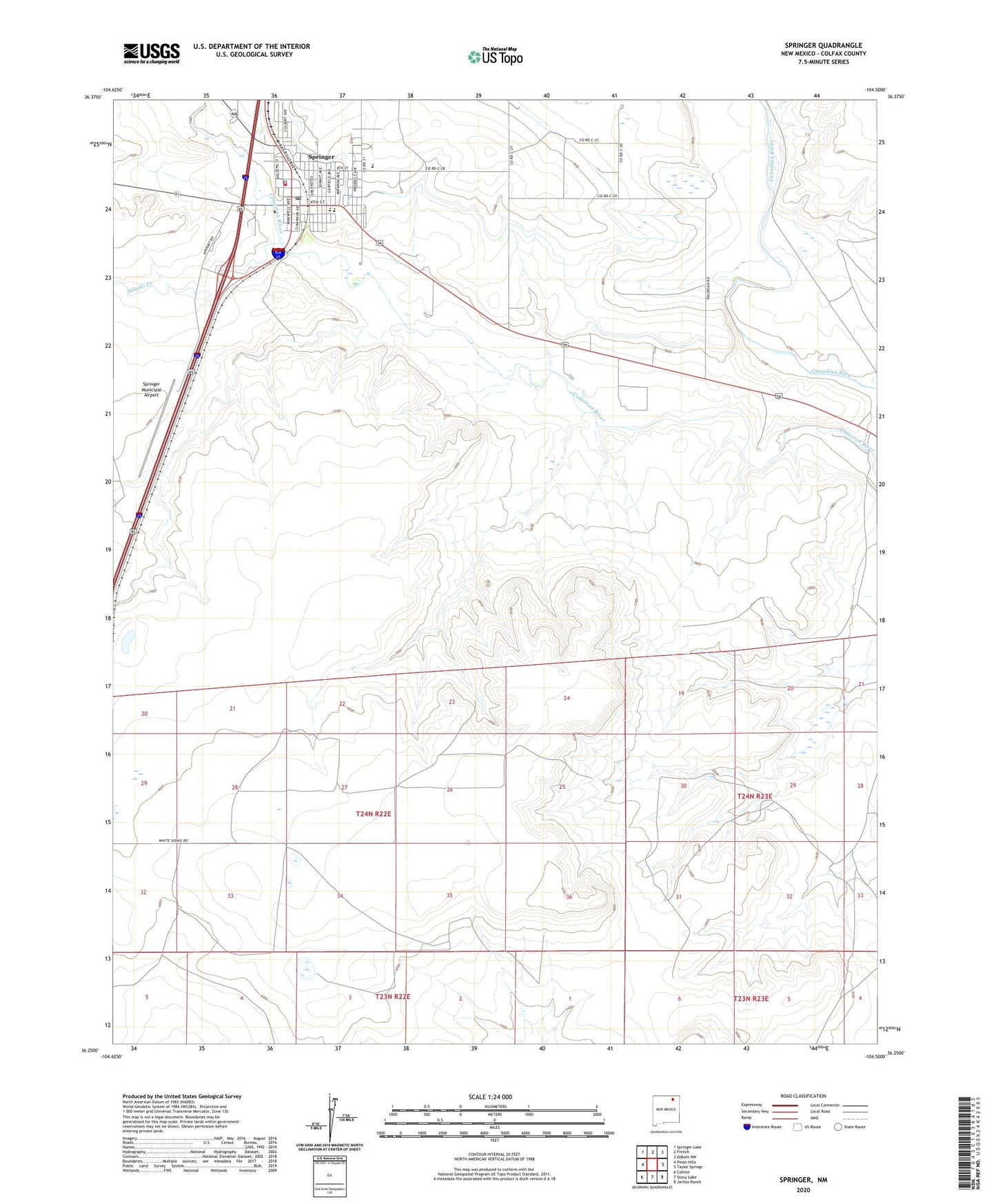 Springer New Mexico US Topo Map Image