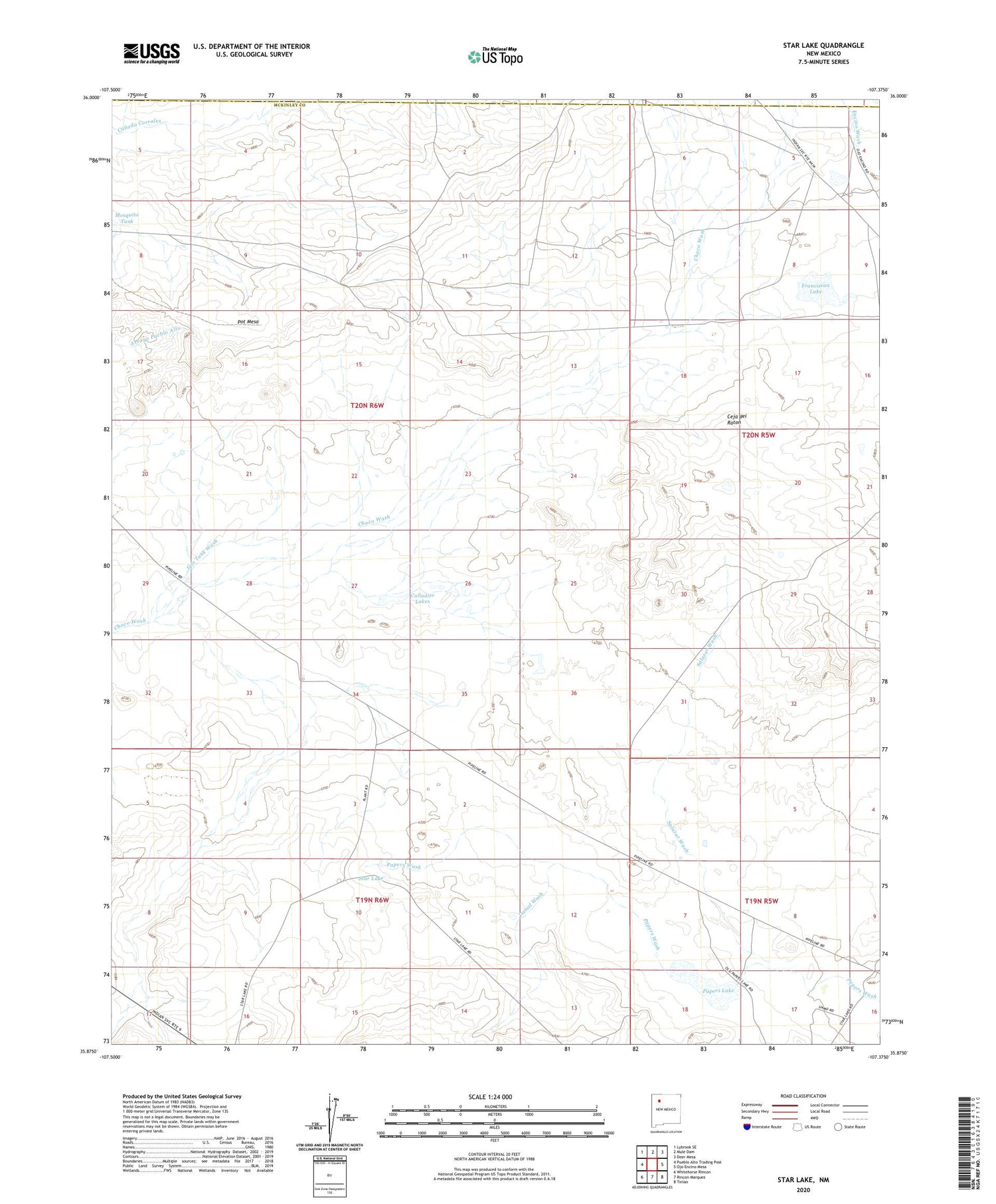 Star Lake New Mexico US Topo Map Image
