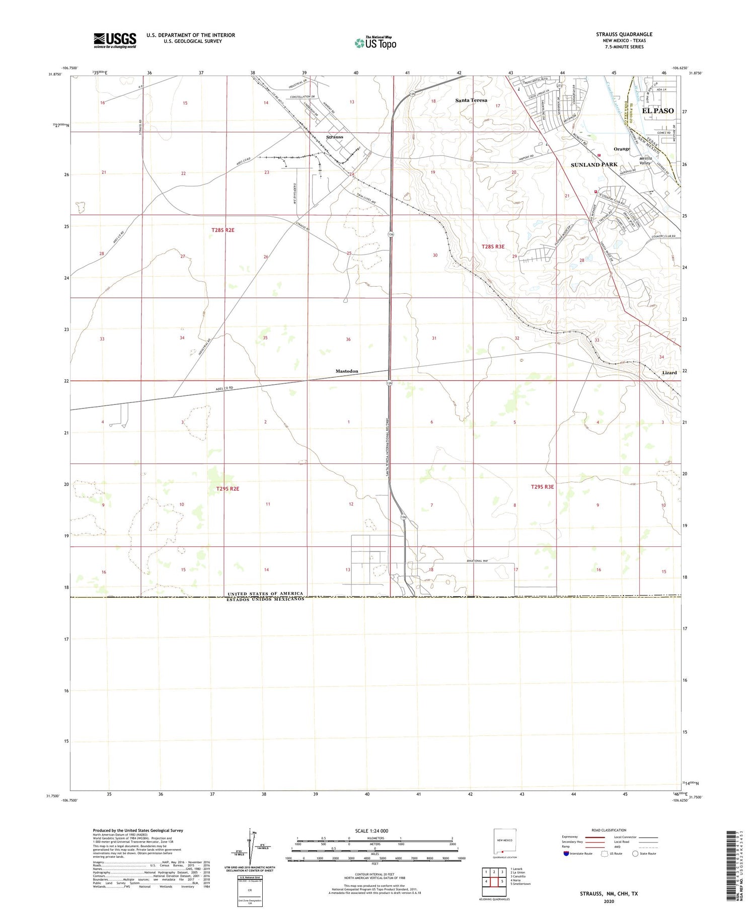 Strauss New Mexico US Topo Map Image