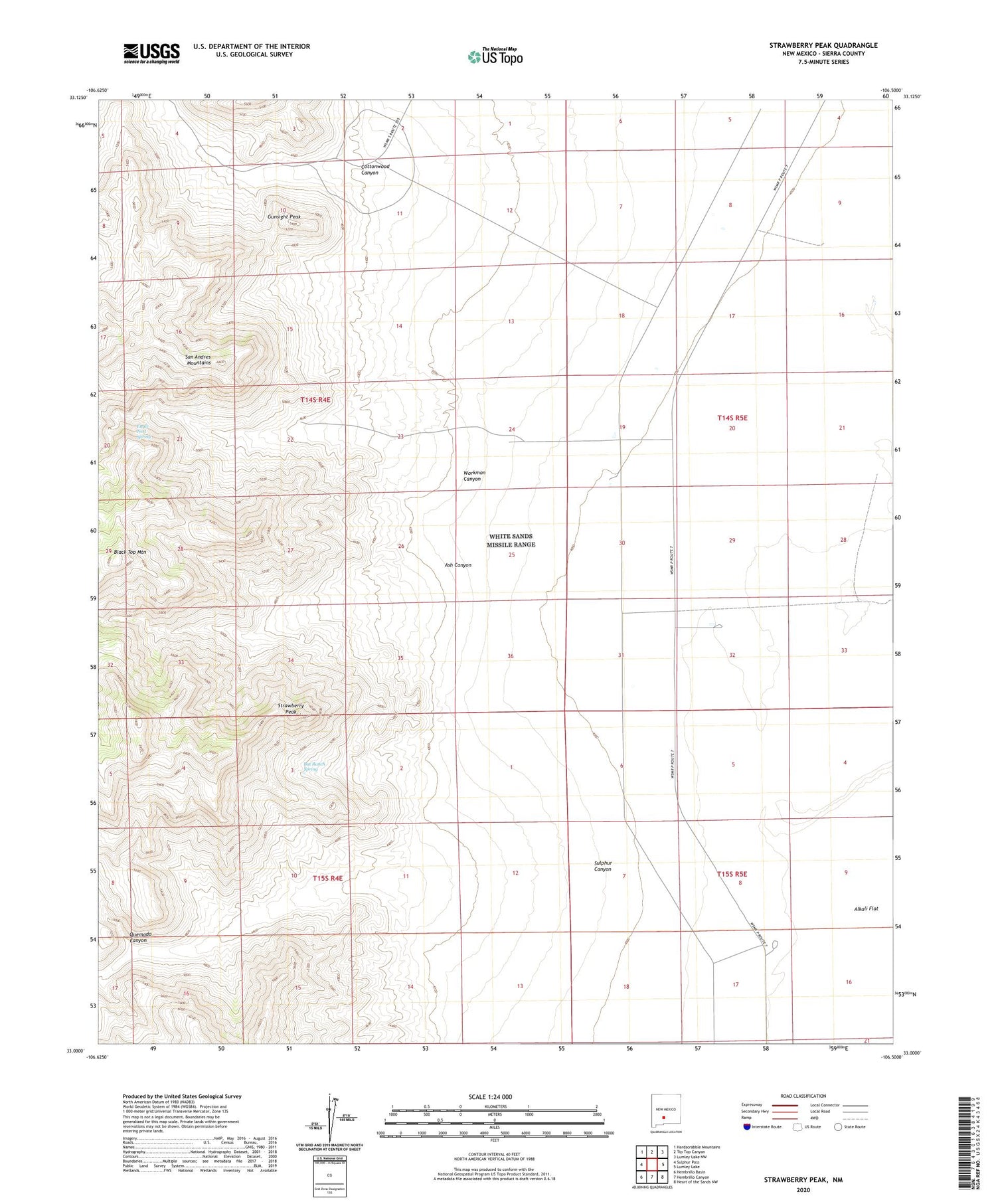 Strawberry Peak New Mexico US Topo Map Image