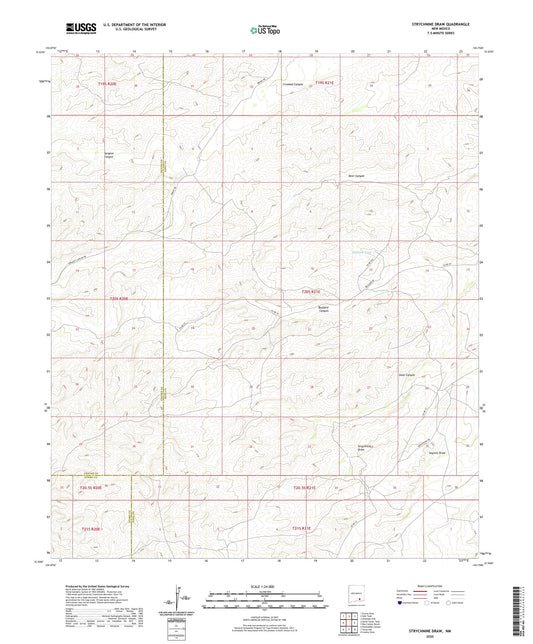 Strychnine Draw New Mexico US Topo Map Image