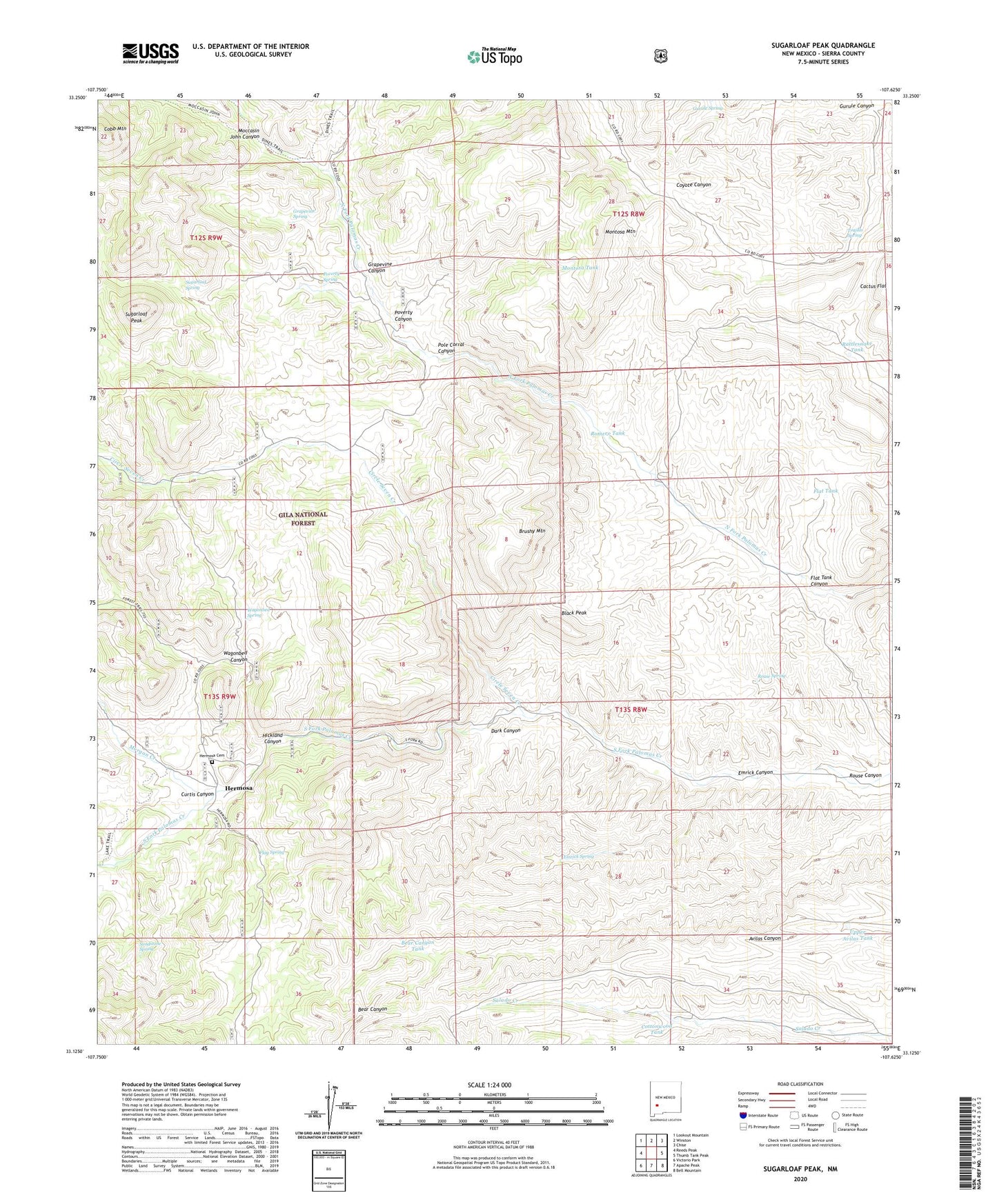Sugarloaf Peak New Mexico US Topo Map Image