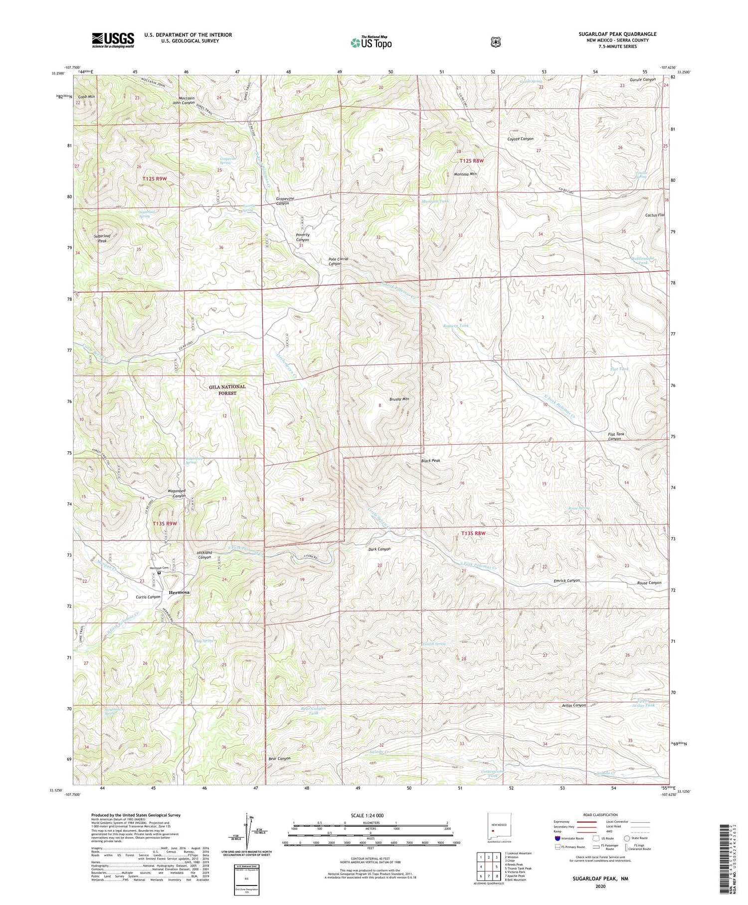 Sugarloaf Peak New Mexico US Topo Map Image