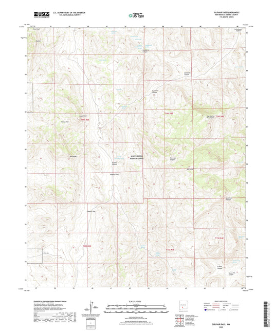 Sulphur Pass New Mexico US Topo Map Image