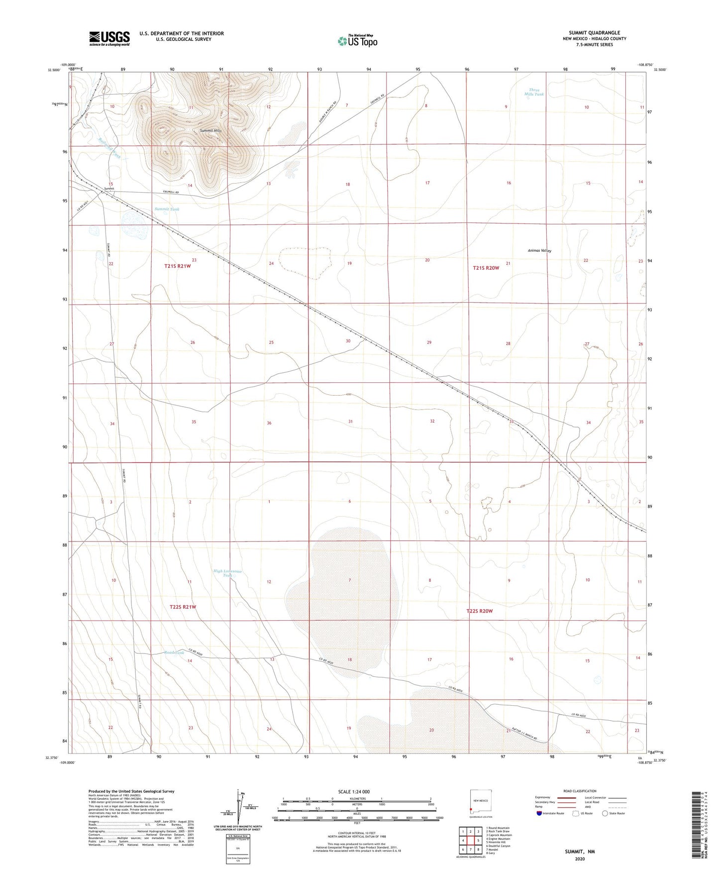 Summit New Mexico US Topo Map Image