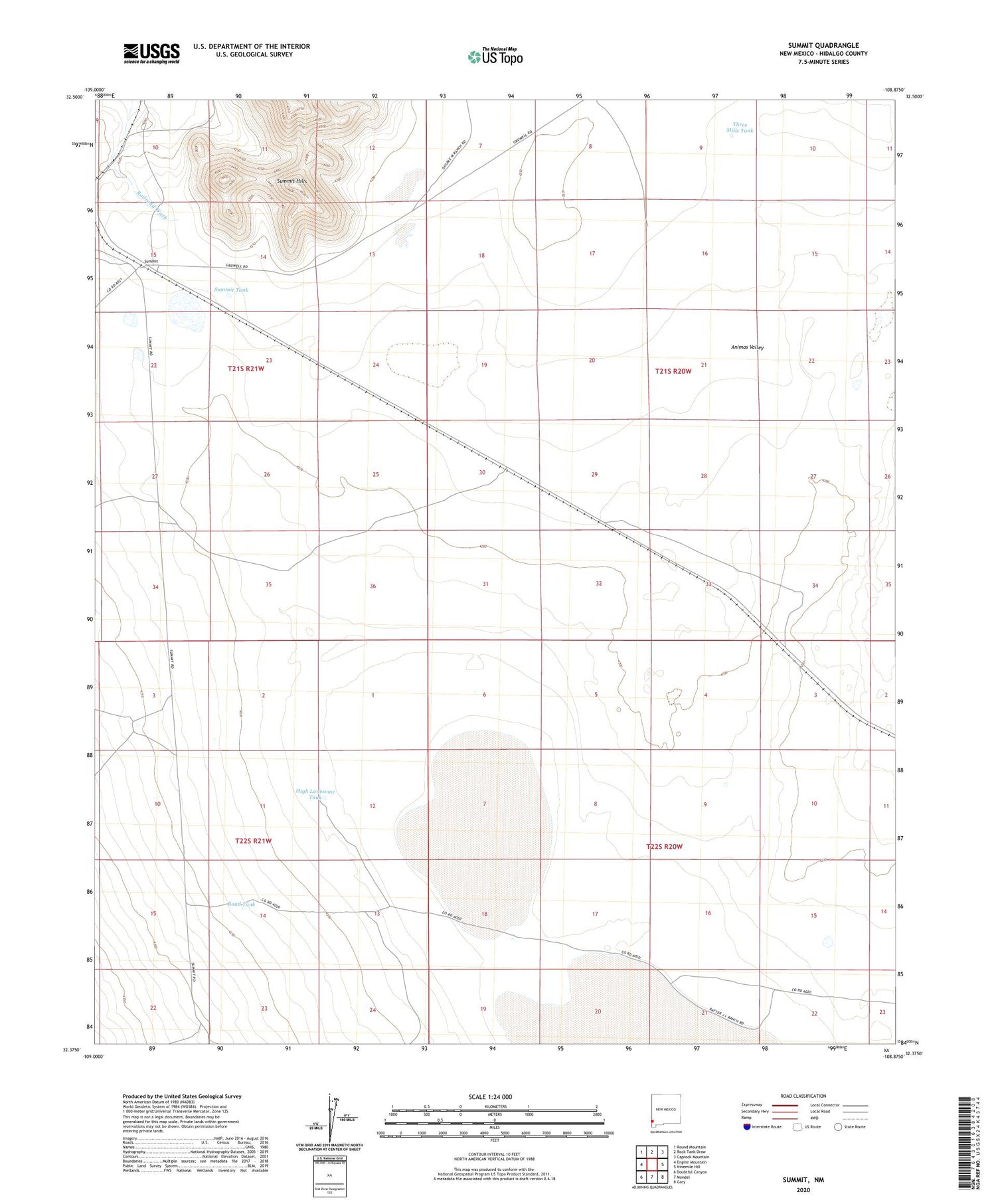 Summit New Mexico US Topo Map Image