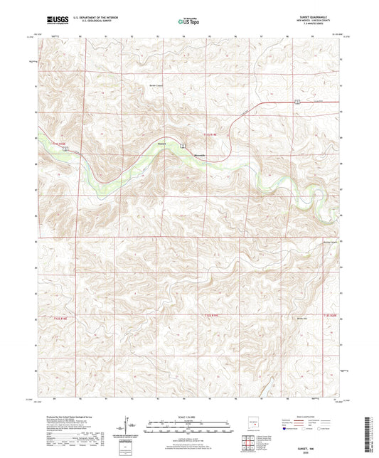 Sunset New Mexico US Topo Map Image