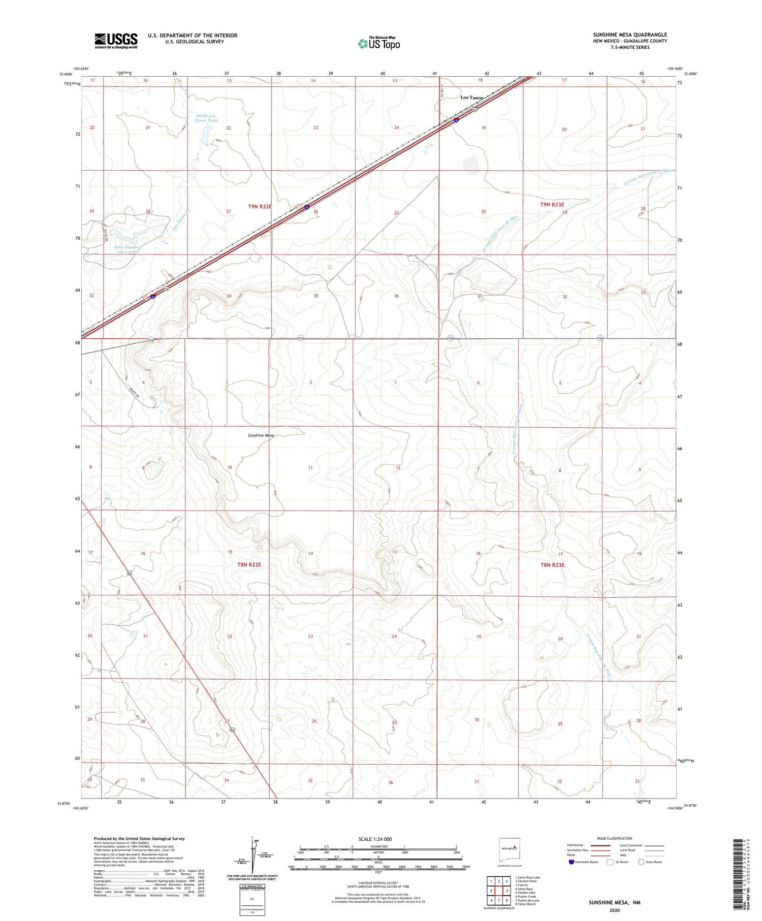 Sunshine Mesa New Mexico US Topo Map Image