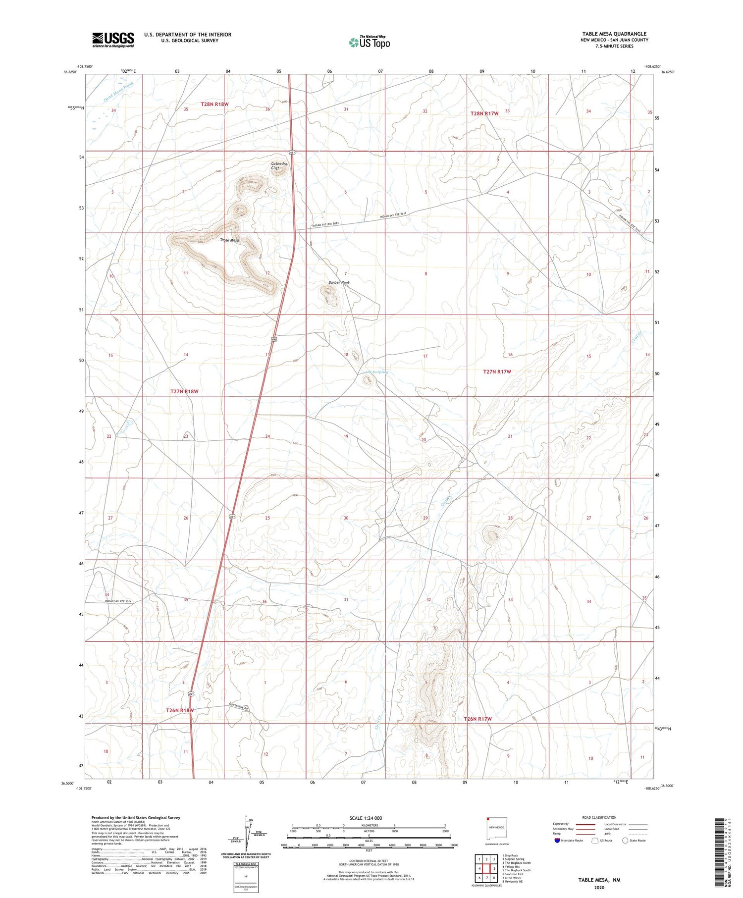 Table Mesa New Mexico US Topo Map Image