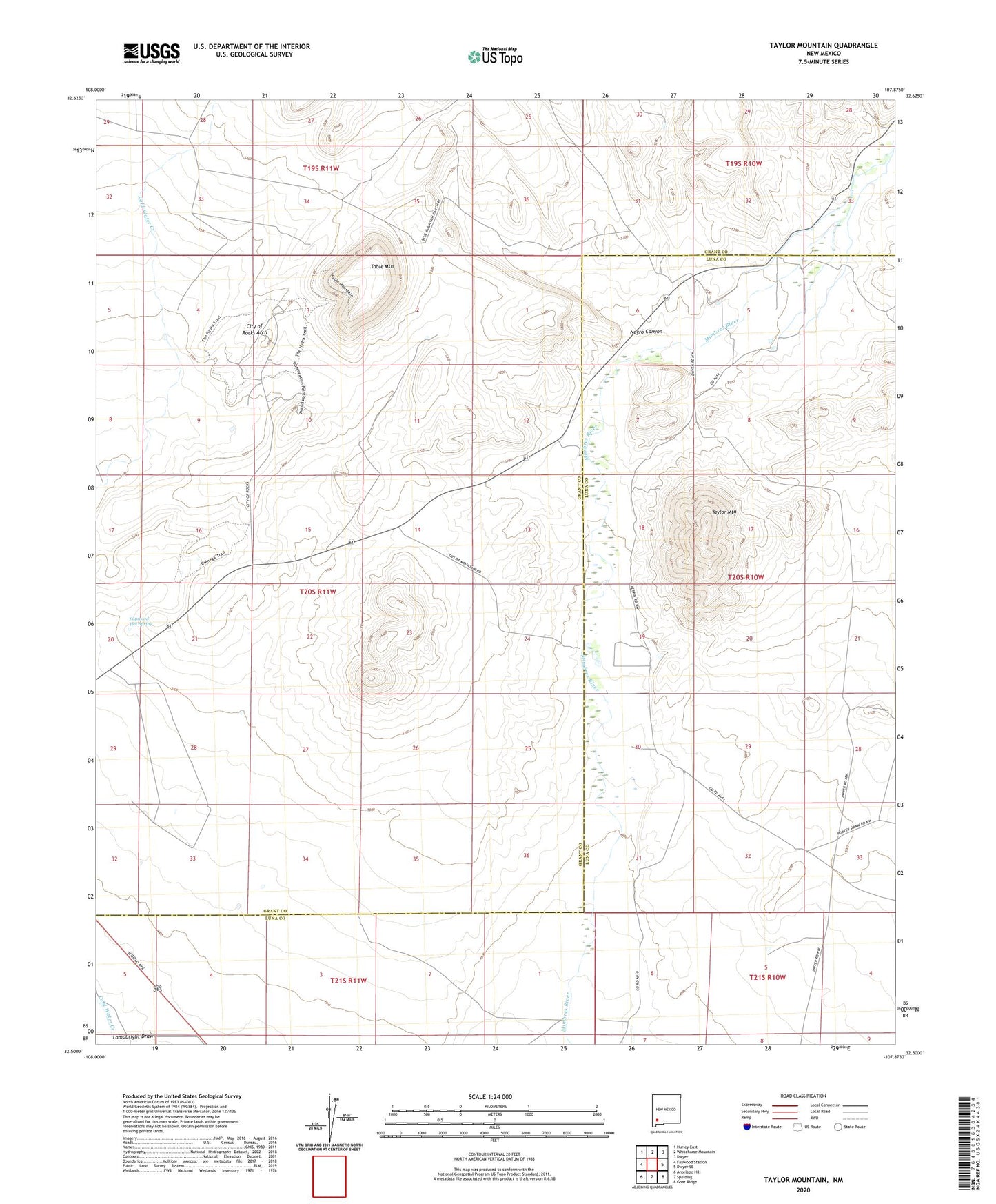 Taylor Mountain New Mexico US Topo Map Image