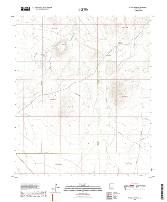 Taylor Mountain New Mexico US Topo Map Image