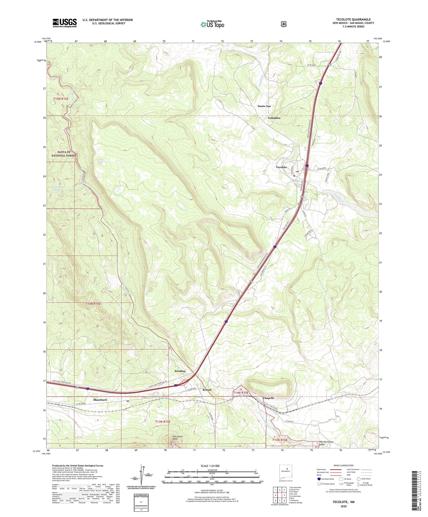 Tecolote New Mexico US Topo Map Image