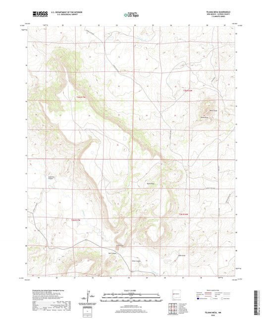 Tejana Mesa New Mexico US Topo Map Image