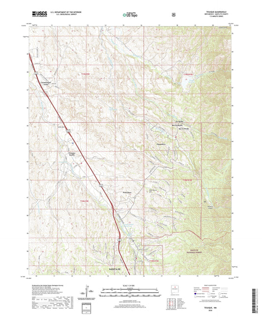 Tesuque New Mexico US Topo Map Image