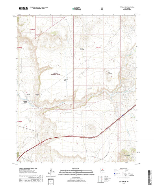 Tetilla Peak New Mexico US Topo Map Image