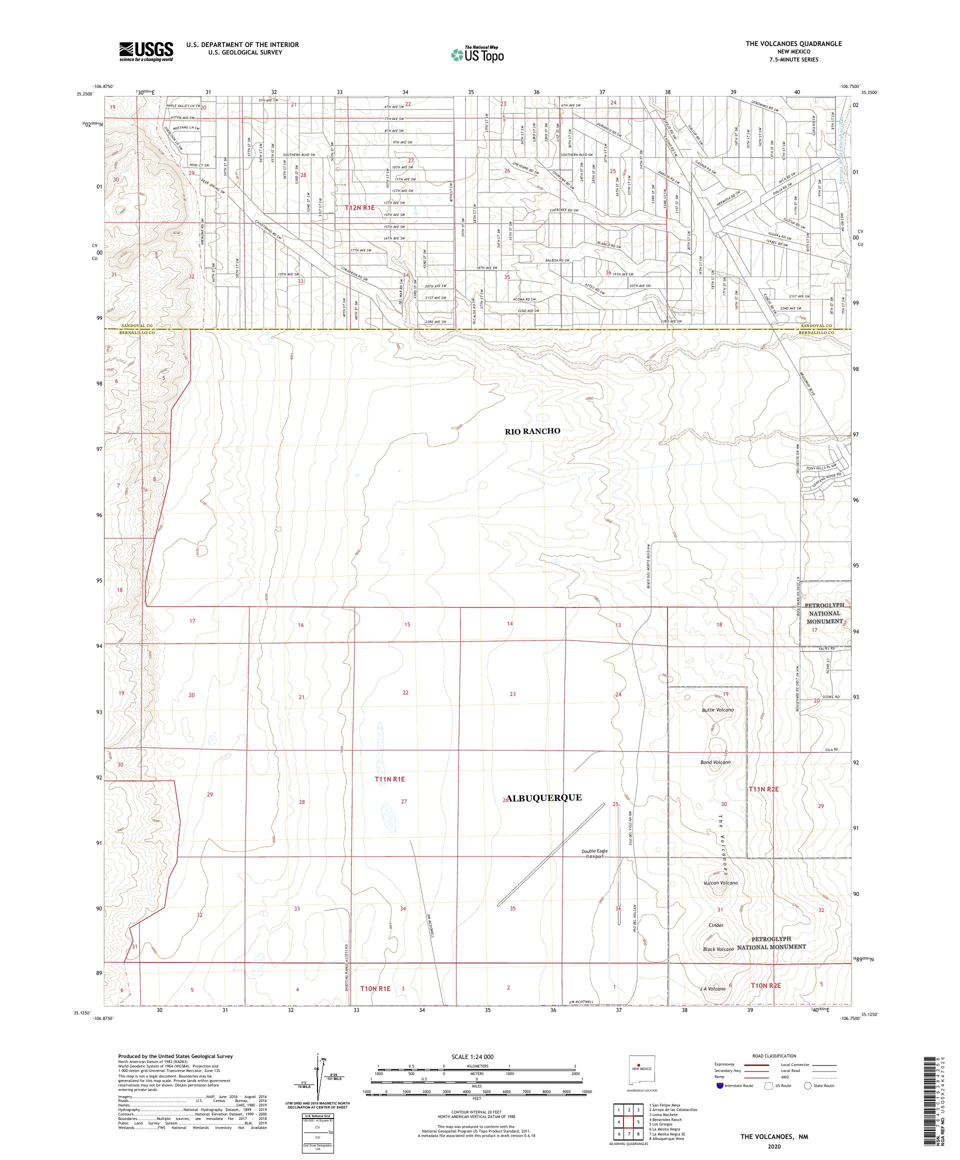 The Volcanoes New Mexico US Topo Map – MyTopo Map Store