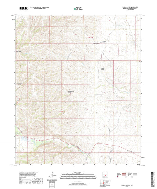 Thimble Canyon New Mexico US Topo Map Image