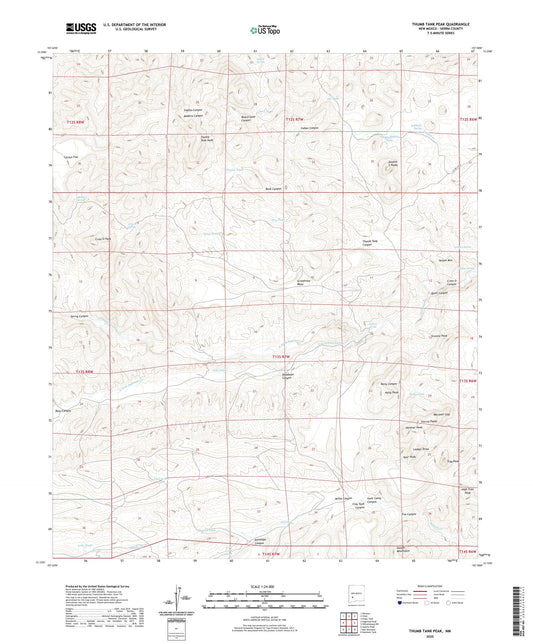 Thumb Tank Peak New Mexico US Topo Map Image
