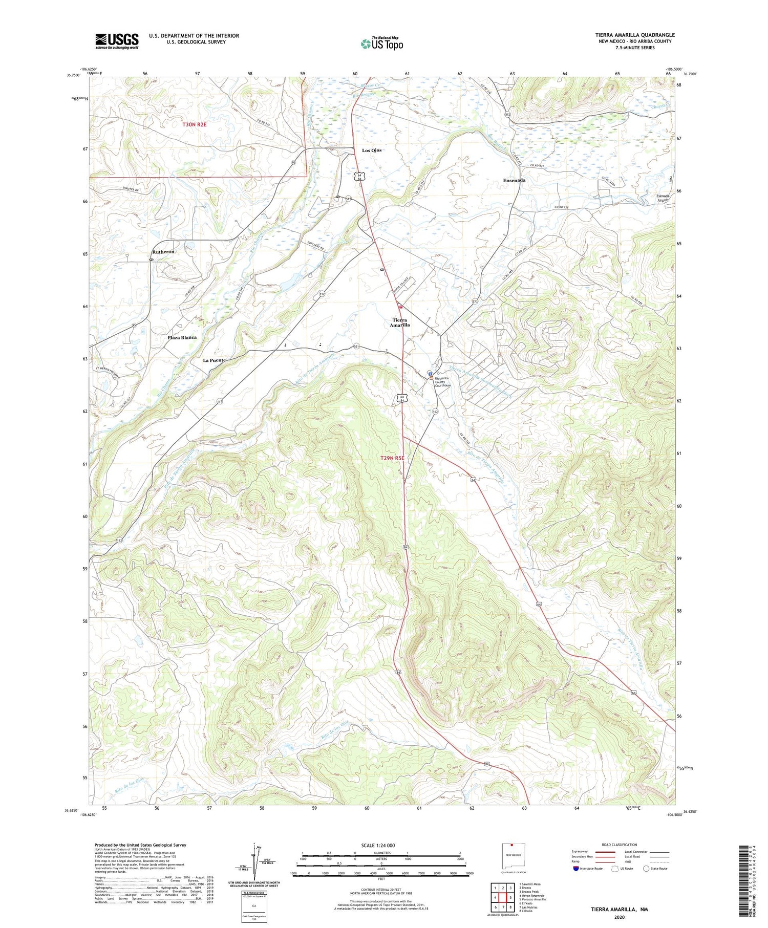 Tierra Amarilla New Mexico US Topo Map Image