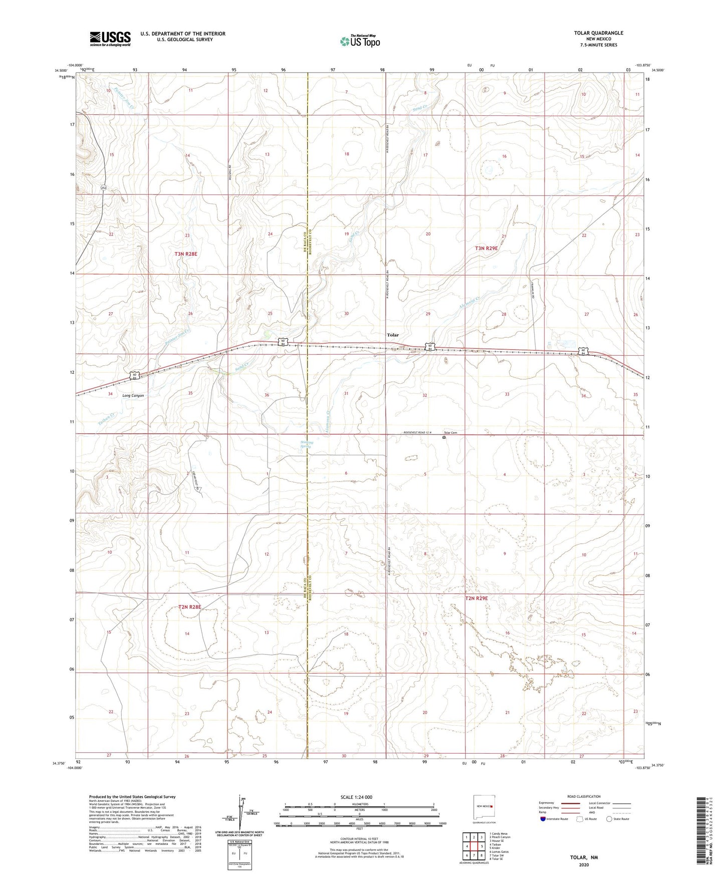 Tolar New Mexico US Topo Map Image