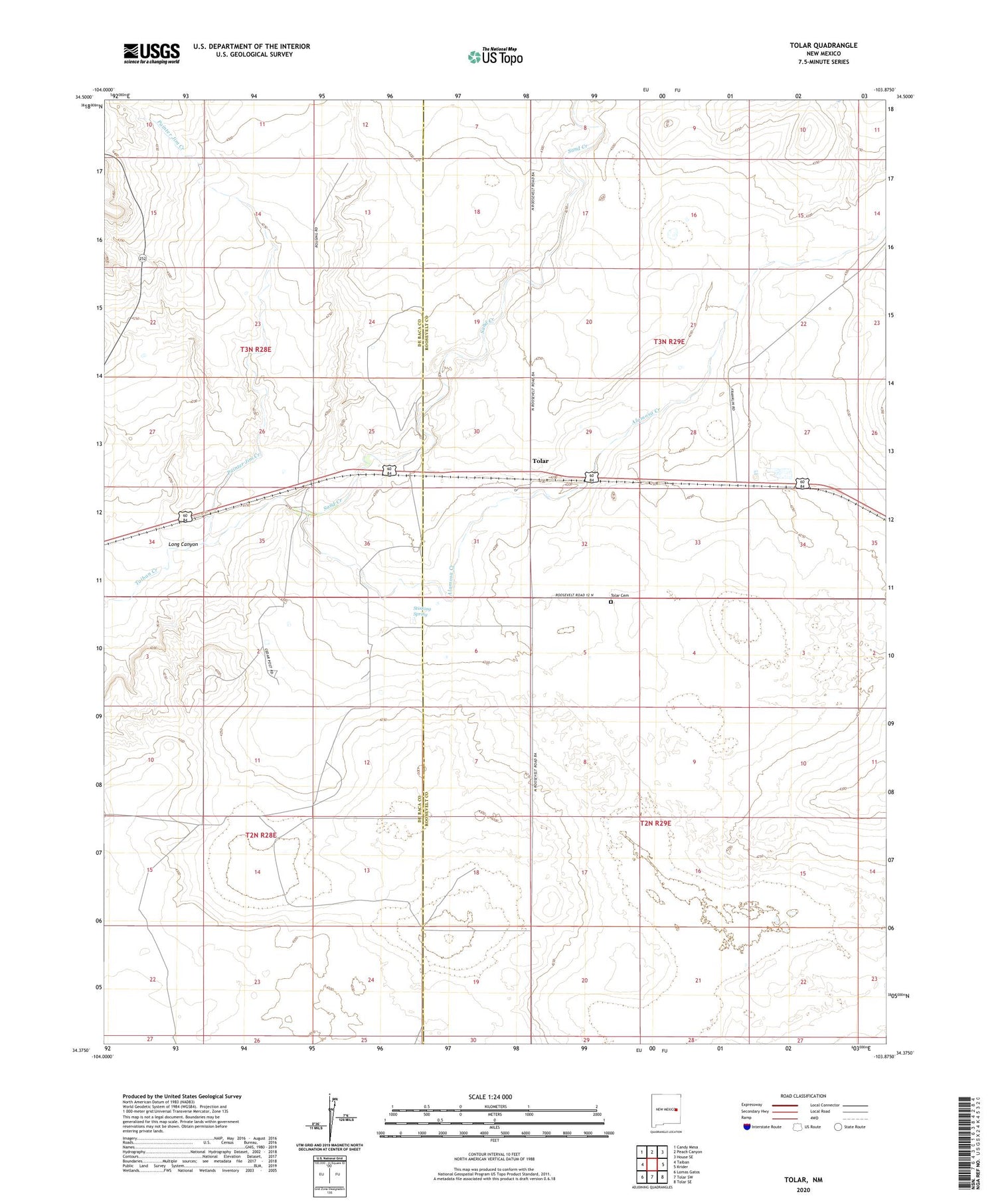 Tolar New Mexico US Topo Map Image