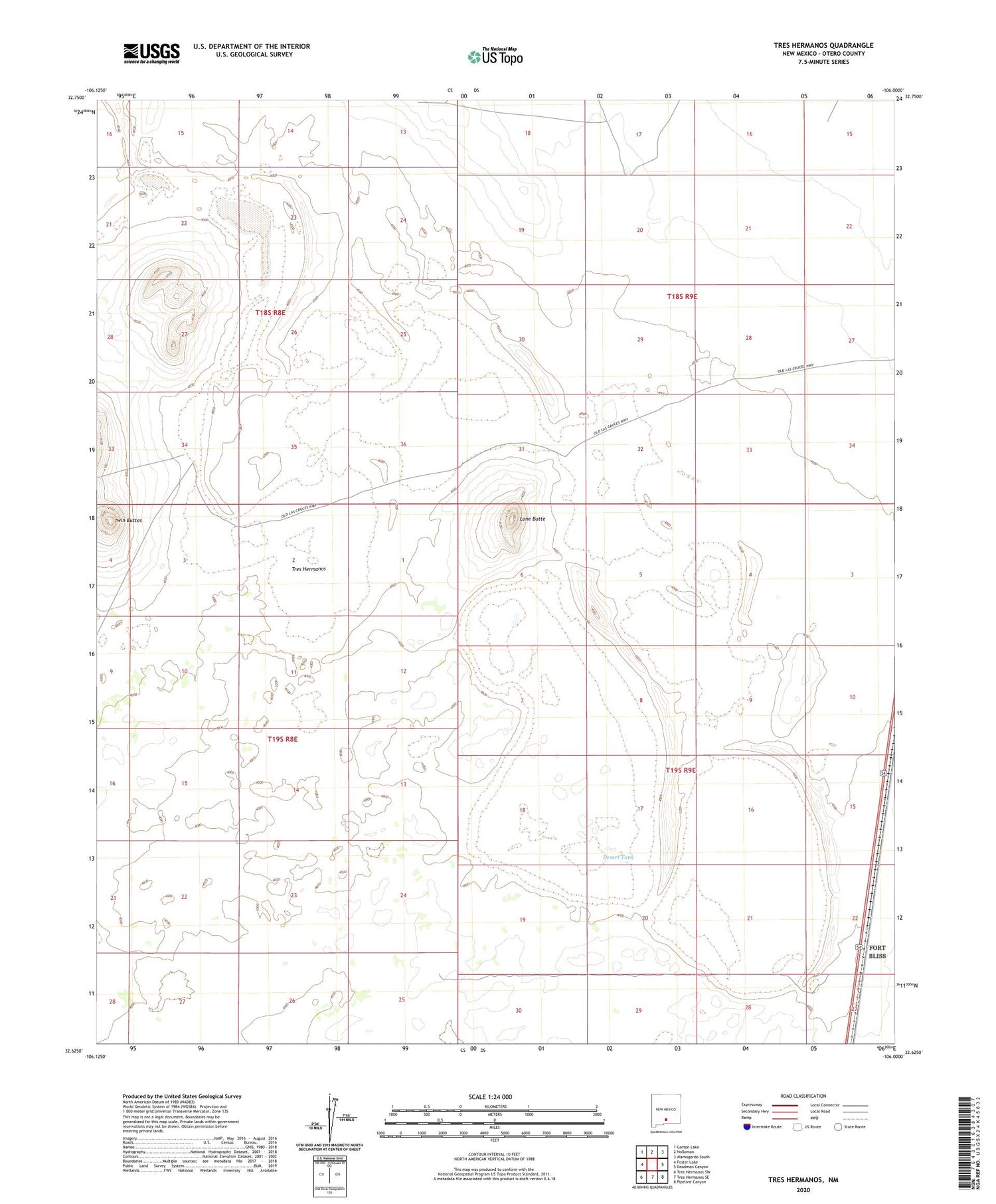 Tres Hermanos New Mexico US Topo Map Image