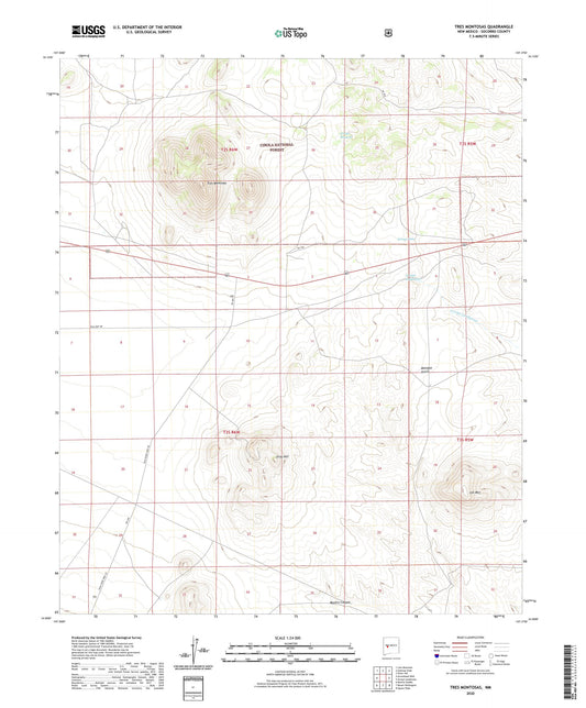 Tres Montosas New Mexico US Topo Map Image