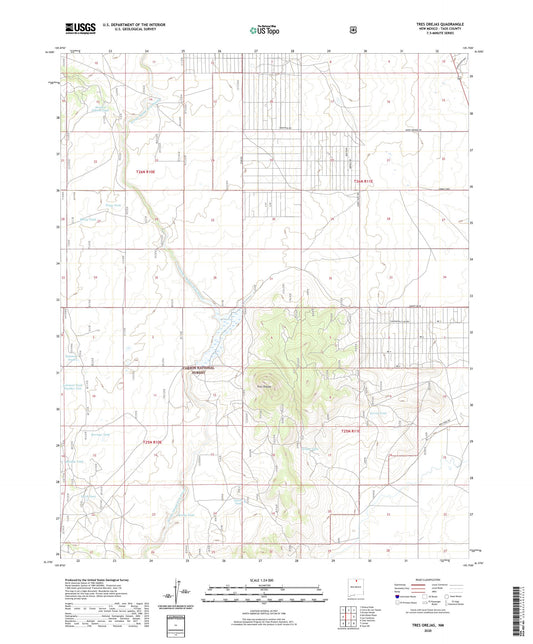Tres Orejas New Mexico US Topo Map Image