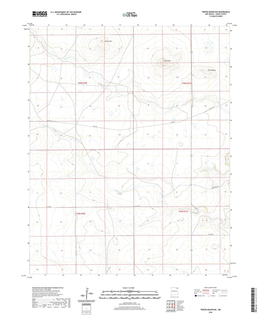 Tripod Mountain New Mexico US Topo Map Image