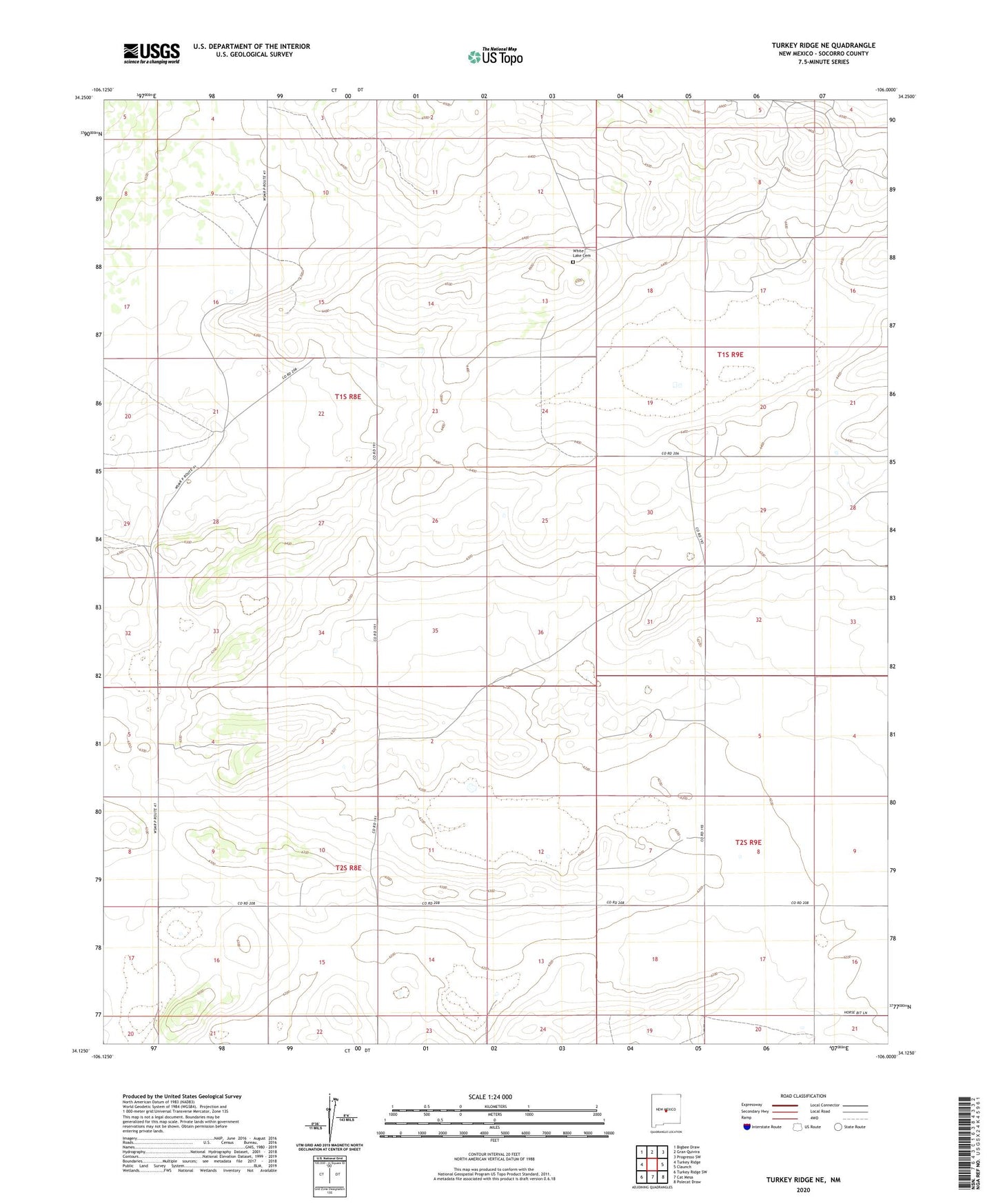 Turkey Ridge NE New Mexico US Topo Map Image
