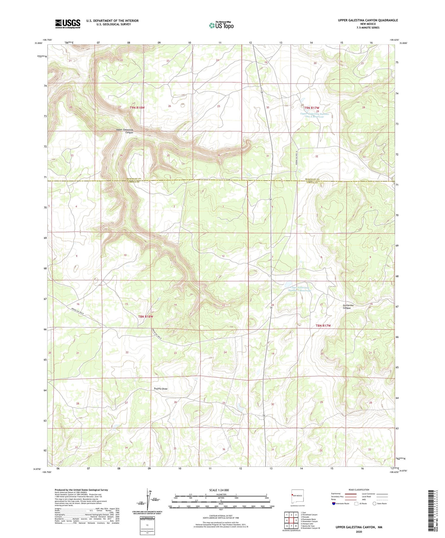 Upper Galestina Canyon New Mexico US Topo Map Image