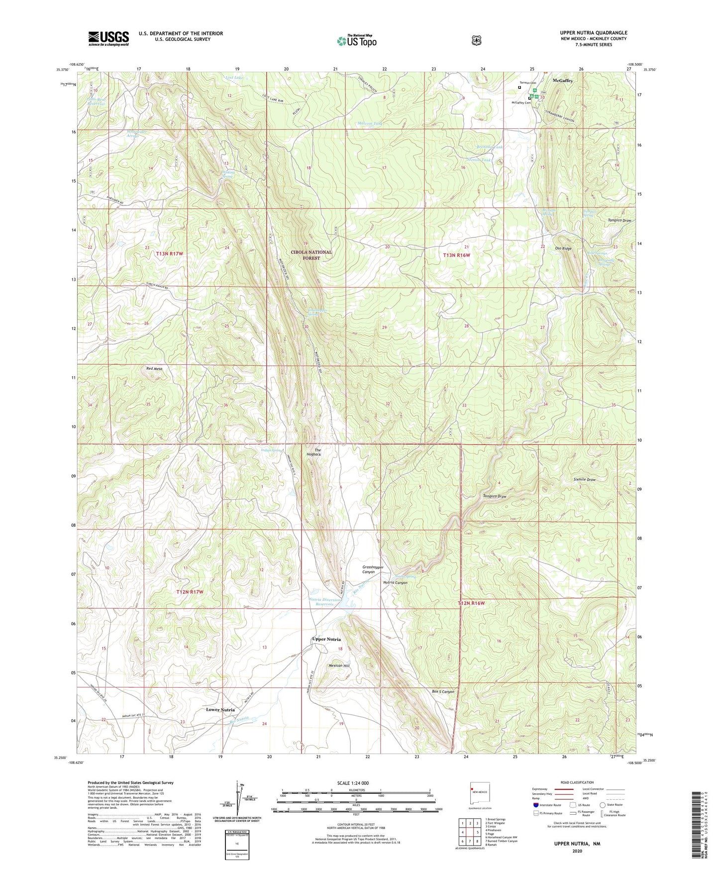 Upper Nutria New Mexico US Topo Map Image