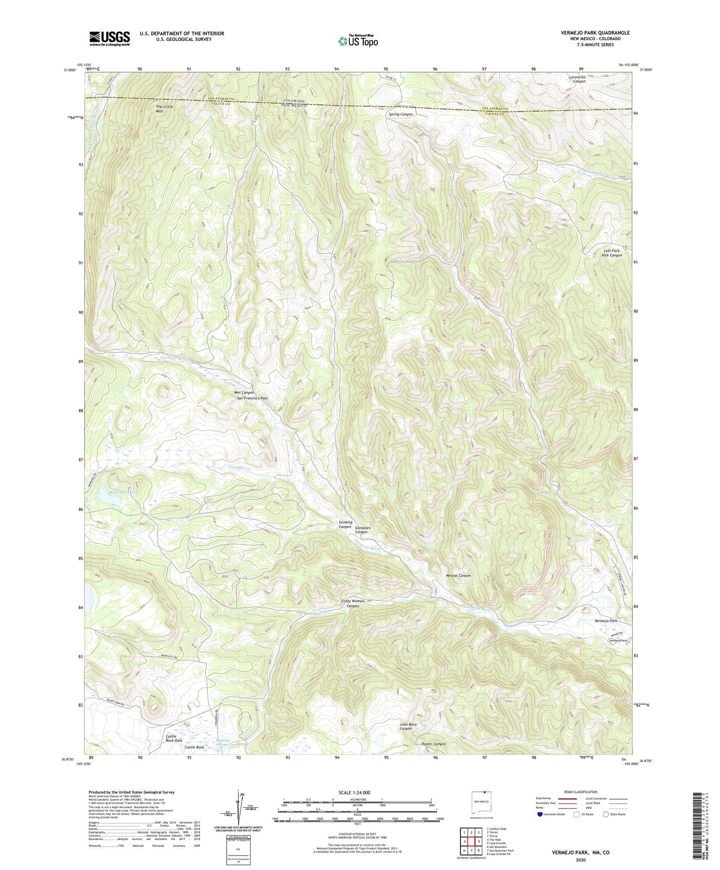 Vermejo Park New Mexico US Topo Map Image