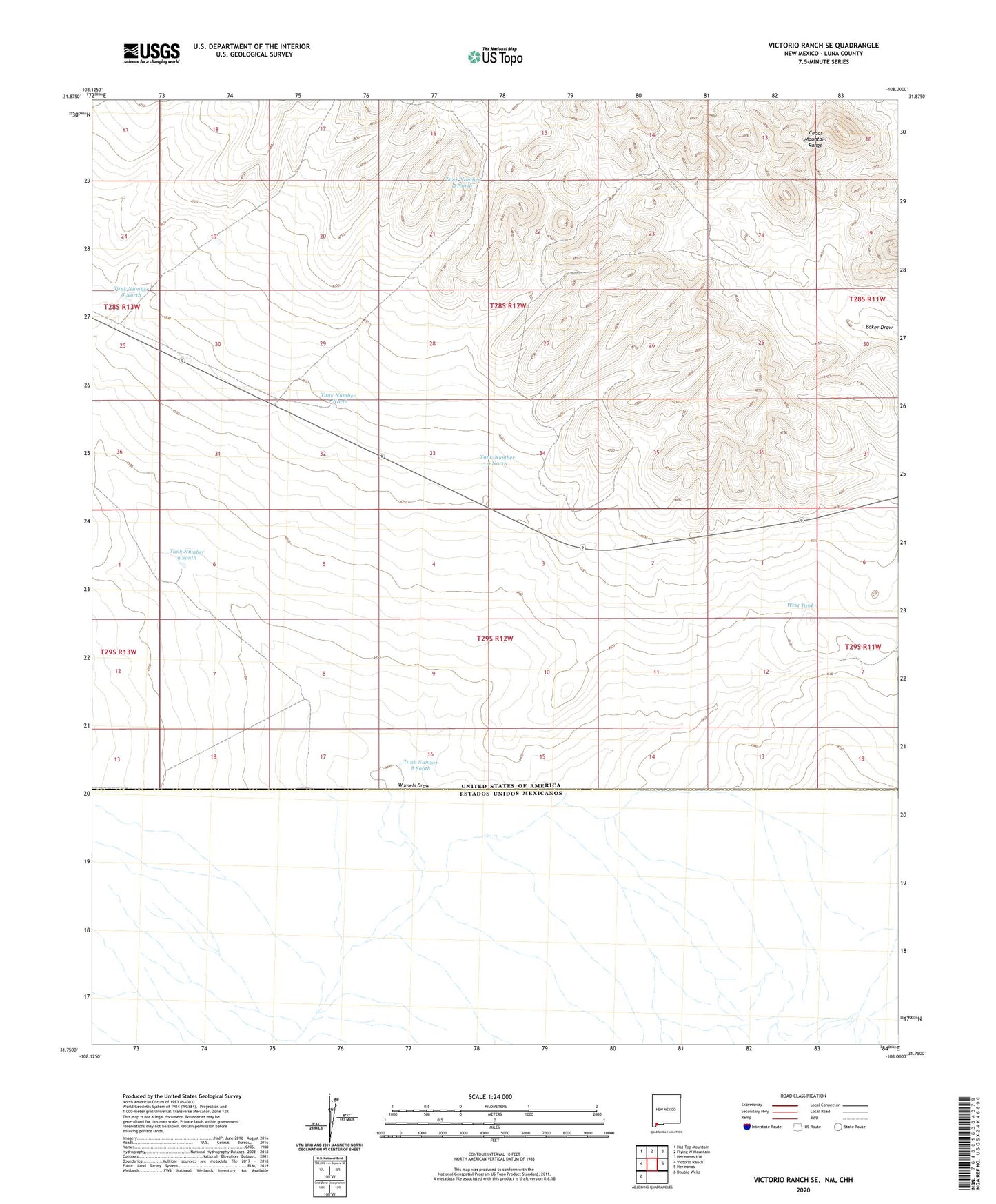 Victorio Ranch SE New Mexico US Topo Map Image