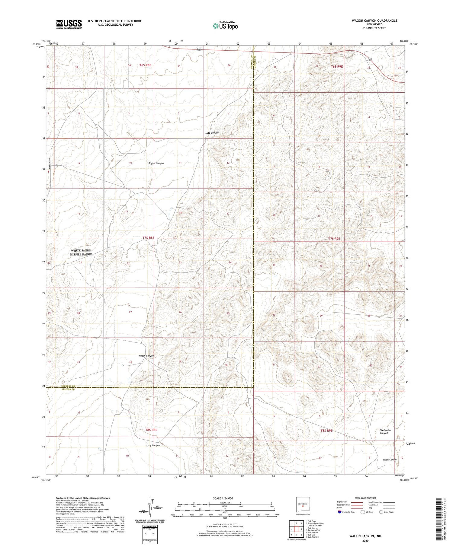 Wagon Canyon New Mexico US Topo Map Image