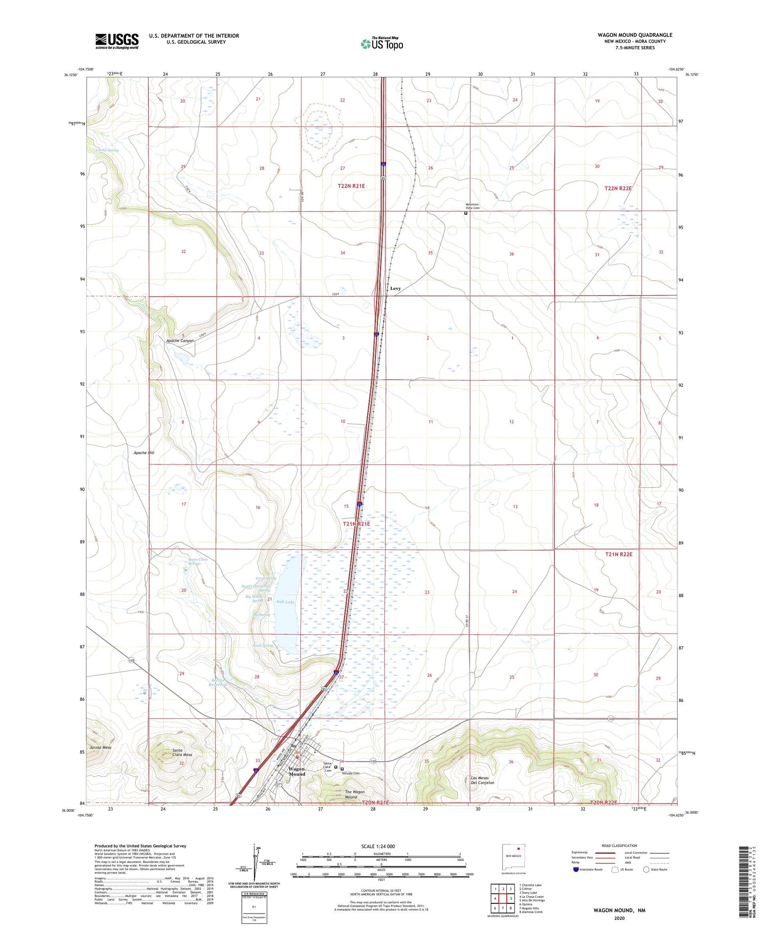 Wagon Mound New Mexico US Topo Map Image