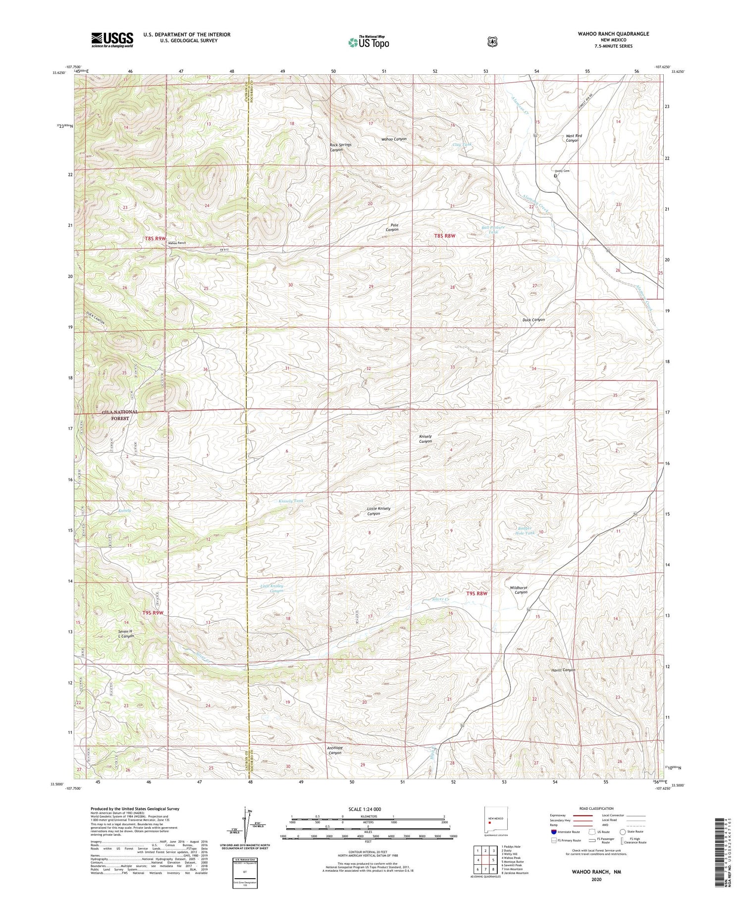 Wahoo Ranch New Mexico US Topo Map Image