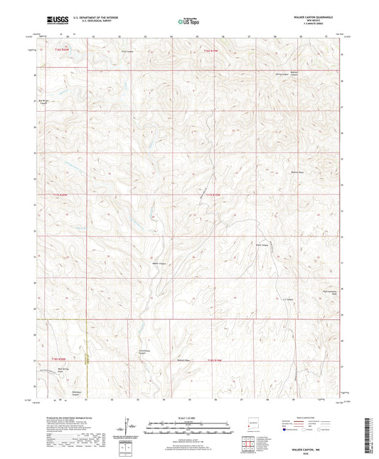 Walker Canyon New Mexico US Topo Map Image