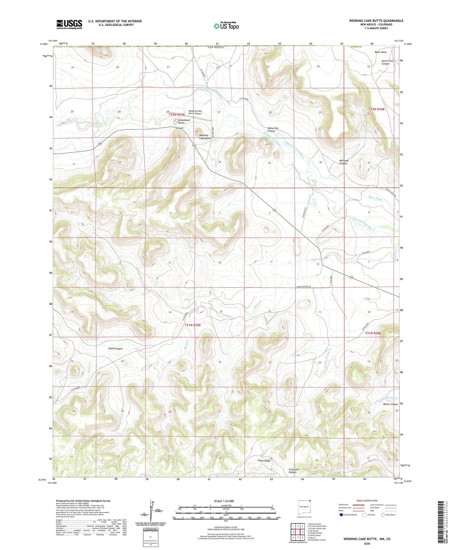 Wedding Cake Butte New Mexico US Topo Map Image