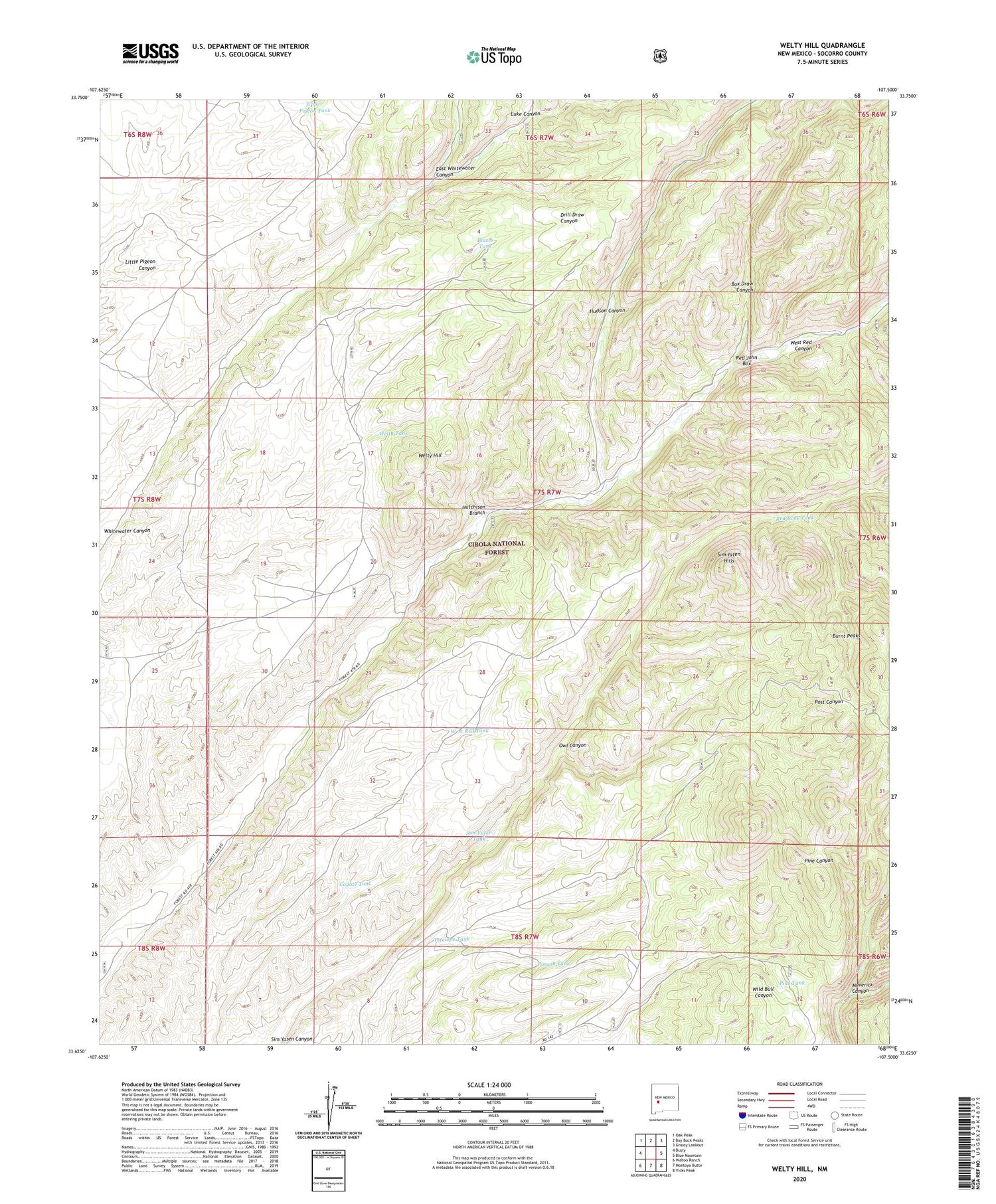 Welty Hill New Mexico US Topo Map Image